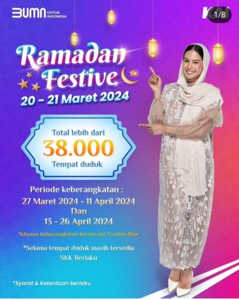 Promo Ramadhan! KAI Tebar Diskon 38.000 Tiket Berikut Nama KA Untuk Daop 1 Jakarta